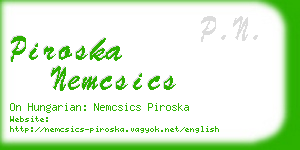 piroska nemcsics business card